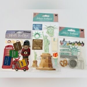 Jolee’s boutique scrapbook dimensional stickers collage travel New York London
